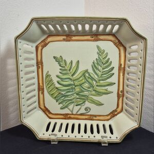 Andrea by Sadek 'Evergreen Fern' Decorative Reticulated Dish Siddhia Hutchinson